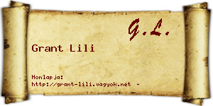 Grant Lili névjegykártya